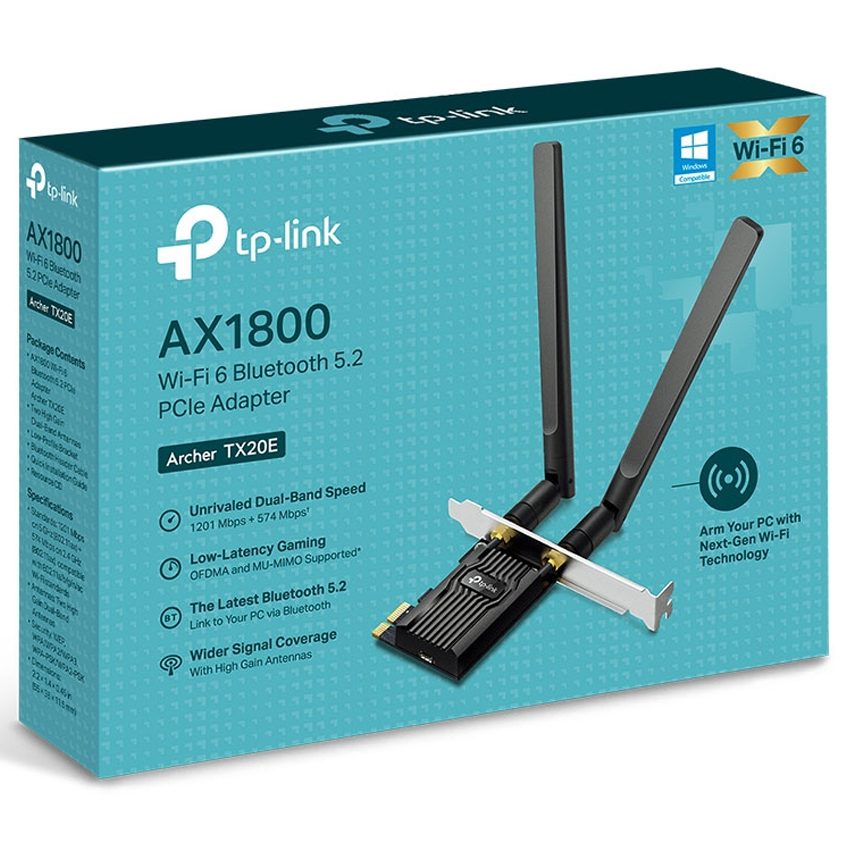 Placa Wifi Y Bluetooth Pci-E Tp-Link Archer Tx20e Ax1800 Wifi 6